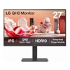 Monitors - LG 27" QHD IPS Monitor 2560x1440 HDR10 99% sRGB 75Hz integrated power adjustable stand (tilt/height/swivel/pivot)