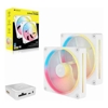 Case Fans - Corsair iCUE LINK LX140-R RGB 140mm PWM Reverse Fans Starter Kit Dual Pack -White: 90.6 CFM 2000 RPM 38.3 dBA 0.45A