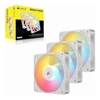 Case Fans - Corsair RS120-R ARGB 120mm PWM Reverse Fans Triple Pack White 3x RGB Fans 2100 RPM 65.82 CFM Static Pressure Magnetic