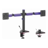 Brateck Brackets & Mounting - Brateck LDT89-C024L Matte Black Amethyst Articulating RGB Lighting Gaming Dual Monitor Arm Fit Screen Size: 17"-32" (LS)