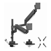 Brateck Brackets & Mounting - Brateck LDT80-C024UCP Matte Black Super Heavy-Duty Pole-Mounted Gas Spring Dual Monitor Arm with USB-A and USB-C Ports