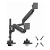 Brateck Brackets & Mounting - Brateck LDT80-C024P Matte Black Super Heavy-Duty Pole-Mounted Gas Spring Dual Monitor Arm For most 24"-57" Monitors (LS)