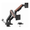 Brateck Brackets & Mounting - Brateck LDT81N-C024UC Fusion Heavy-Duty Gas Spring Dual Monitor Arm with USB-A/USB-C Ports For most 17"~35" Monitors