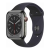 Watches - Apple Watch Series 8 (GPS + Cellular) 45mm Stainless Steel Graphite with Midnight Sport Band (Refurbished)