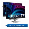 Philips - Philips 27" Business Dual Monitor Docking Kit 1x 27" QHD Business Monitors & 1x 27" QHD USB-C Docking Business Monitor