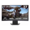 Monitors - LG UltraGear 27GS60QC-B 27" QHD 180Hz Curved Gaming Monitor 2560x1440 VA 1ms FreeSync HDMI & DisplayPort Tilt Stand 1