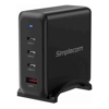 Home & Wall Chargers - Simplecom CU400 4-Port PD 100W GaN Fast Charger 3xUSB-C + USB-A for Phone Tablet Laptop