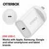 OtterBox - OtterBox 20W USB-C (Type I) PD Fast Wall Charger White (78-81352) Compact Drop TestedSafe  Smart ChargingBest for Apple