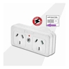 Generic Powerboards - Sansai Surged Protected Double Adaptor Left Side Active Indicator 10A 240V AC
