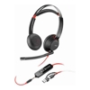 HP - HP POLY BLACKWIRE 5220 STEREO USB -C HEADSET 3.5MM PLUG USB-C/ A ADAPTER BOX DAMAGED