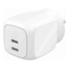 Home & Wall Chargers - Belkin BoostCharge Pro 50W Dual USB-C GaN Wall Charger White (WCH019AUWH) Compact Laptop Charger Travel-Ready $2500 CEW