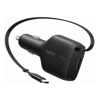 Phone & Tablet Car Chargers - Belkin BoostCharge Retractable Car Charger 30W