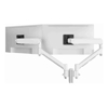 New Products - Atdec Dual Dynamic Monitor Arm Mount on Short Post Heavy-Duty F-Clamp White